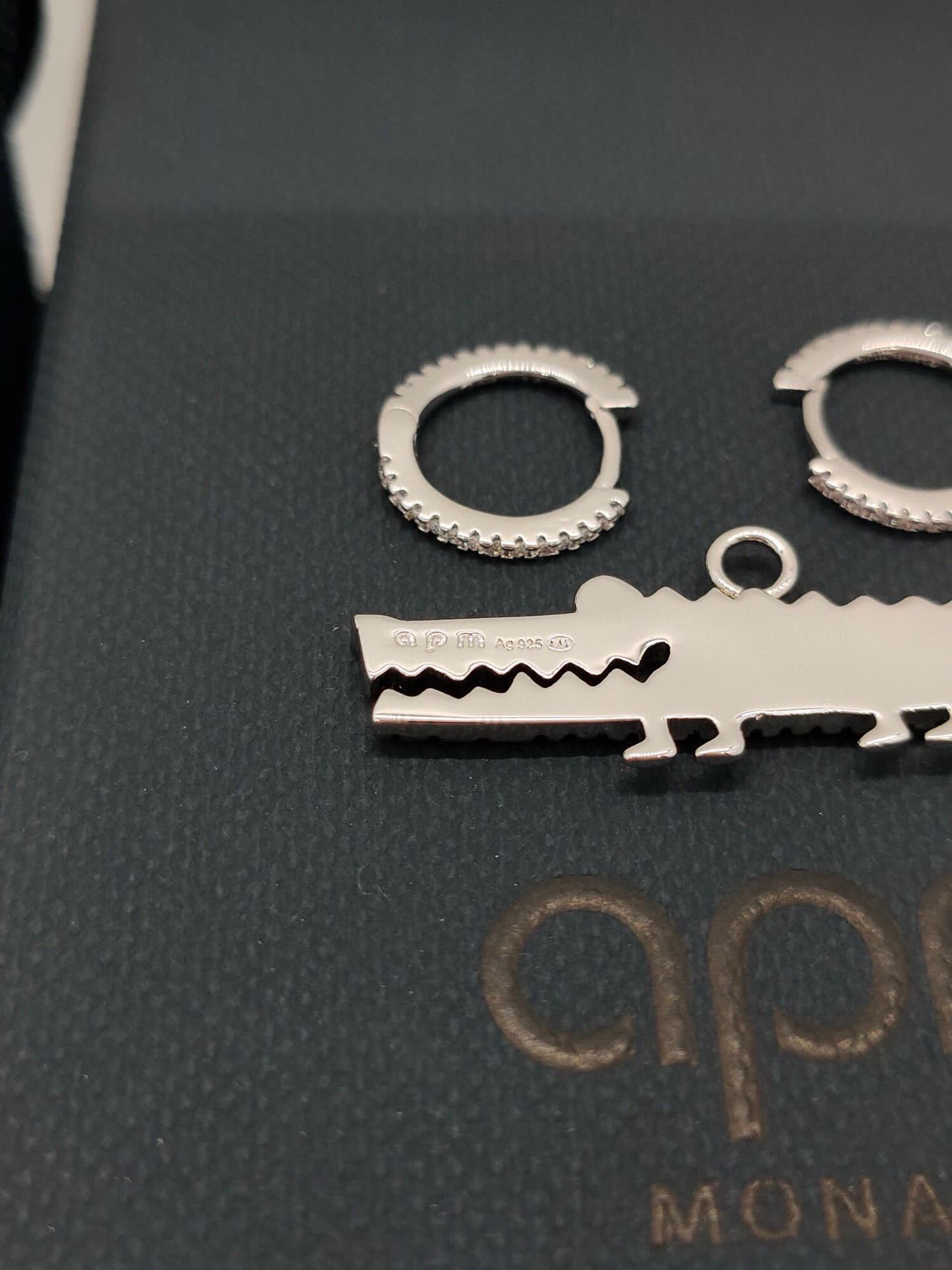 APM Monaco Emerald Crocodile Earrings